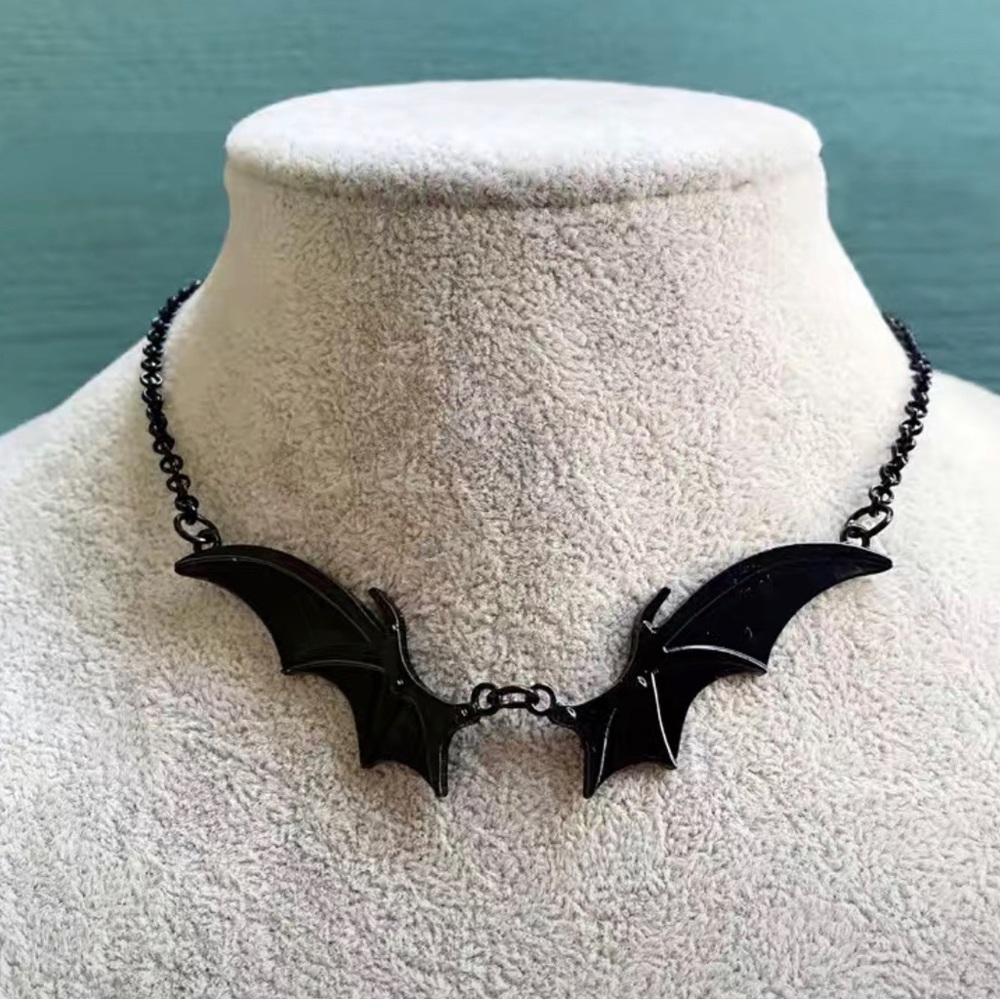 Vampire Bat Wings Necklace Goth Metalwork